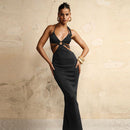 Ggbaofan Bandage Sexy Backless Maxi Dresses Club Party Summer Holiday Dress Cut Out Sleeveless Elegant Long Dress Robe