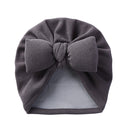 Boutique Faux Kaschmir Babymütze Warme Herbst Winter Mützen Solide Schleife Topknot Bonnet Infant Jungen Mädchen Caps New Turban Headwraps