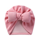 Boutique Faux Kaschmir Babymütze Warme Herbst Winter Mützen Solide Schleife Topknot Bonnet Infant Jungen Mädchen Caps New Turban Headwraps