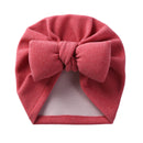 Boutique Faux Kaschmir Babymütze Warme Herbst Winter Mützen Solide Schleife Topknot Bonnet Infant Jungen Mädchen Caps New Turban Headwraps