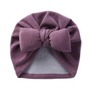 Boutique Faux Kaschmir Babymütze Warme Herbst Winter Mützen Solide Schleife Topknot Bonnet Infant Jungen Mädchen Caps New Turban Headwraps