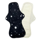 Lecy Eco Life wiederverwendbare Menstruationseinlagen für starken Blutfluss 1 Stück 13" Flamingo bedruckte Nachteinlagen, große atmungsaktive Damen-Stoffeinlagen