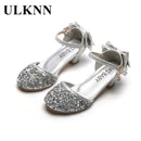 ULKNN Sandalen Für Mädchen Kinder Mode High Heels Kinder Frühling Sommer Prinzessin Party Schuhe Casual Schleife Schuhe Runde Zehe 2022