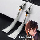 2021New Anime Genshin Impact Ohrringe Zhongli Lange Quaste Ohrclips Tartaglia Eardrop Für Frauen Männer 1: 1 Cosplay Schmuck Requisiten