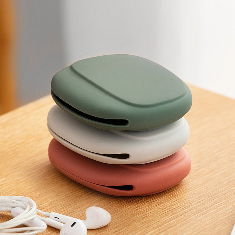 3 Farben tragbare Silikon-Kopfhörer-Aufbewahrungsbox Einfaches Handy-Ladedatenkabel Organisationstasche Schutzhülle