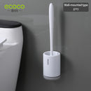 ECOCO WC-Bürste mit Silikonkopf, schnell entleerendes Reinigungswerkzeug, Wandhalterung oder bodenstehende Reinigungsbürste, Badezimmerzubehör