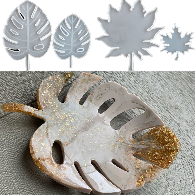 Palm Maple Leaf Silikonformen für DIY UV-Epoxy-Untersetzer, Harzform, Schmuckherstellungswerkzeuge