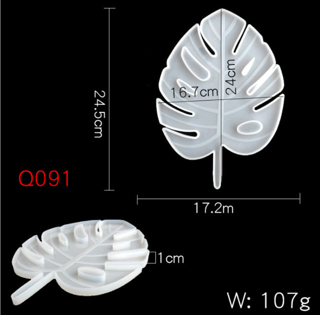 Palm Maple Leaf Silicone Molds for DIY UV Epoxy Coasters Resin Mould Jewelry Making Tools