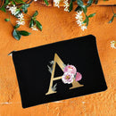 Make-up-Taschen für die Brautjungfer, Blumen-Alphabet-Druck, Kosmetikkoffer, Brautparty, Make-up-Tasche, Necessaries, Lady Tote, Geldbörse, Hochzeitsgeschenke