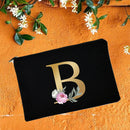 Make-up-Taschen für die Brautjungfer, Blumen-Alphabet-Druck, Kosmetikkoffer, Brautparty, Make-up-Tasche, Necessaries, Lady Tote, Geldbörse, Hochzeitsgeschenke