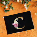 Make-up-Taschen für die Brautjungfer, Blumen-Alphabet-Druck, Kosmetikkoffer, Brautparty, Make-up-Tasche, Necessaries, Lady Tote, Geldbörse, Hochzeitsgeschenke