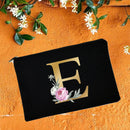 Make-up-Taschen für die Brautjungfer, Blumen-Alphabet-Druck, Kosmetikkoffer, Brautparty, Make-up-Tasche, Necessaries, Lady Tote, Geldbörse, Hochzeitsgeschenke