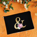 Make-up-Taschen für die Brautjungfer, Blumen-Alphabet-Druck, Kosmetikkoffer, Brautparty, Make-up-Tasche, Necessaries, Lady Tote, Geldbörse, Hochzeitsgeschenke