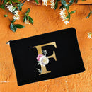 Make-up-Taschen für die Brautjungfer, Blumen-Alphabet-Druck, Kosmetikkoffer, Brautparty, Make-up-Tasche, Necessaries, Lady Tote, Geldbörse, Hochzeitsgeschenke