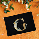 Make-up-Taschen für die Brautjungfer, Blumen-Alphabet-Druck, Kosmetikkoffer, Brautparty, Make-up-Tasche, Necessaries, Lady Tote, Geldbörse, Hochzeitsgeschenke