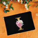 Make-up-Taschen für die Brautjungfer, Blumen-Alphabet-Druck, Kosmetikkoffer, Brautparty, Make-up-Tasche, Necessaries, Lady Tote, Geldbörse, Hochzeitsgeschenke