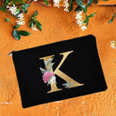 Make-up-Taschen für die Brautjungfer, Blumen-Alphabet-Druck, Kosmetikkoffer, Brautparty, Make-up-Tasche, Necessaries, Lady Tote, Geldbörse, Hochzeitsgeschenke