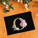 Make-up-Taschen für die Brautjungfer, Blumen-Alphabet-Druck, Kosmetikkoffer, Brautparty, Make-up-Tasche, Necessaries, Lady Tote, Geldbörse, Hochzeitsgeschenke