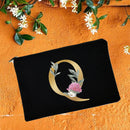 Make-up-Taschen für die Brautjungfer, Blumen-Alphabet-Druck, Kosmetikkoffer, Brautparty, Make-up-Tasche, Necessaries, Lady Tote, Geldbörse, Hochzeitsgeschenke