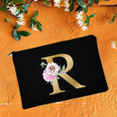 Make-up-Taschen für die Brautjungfer, Blumen-Alphabet-Druck, Kosmetikkoffer, Brautparty, Make-up-Tasche, Necessaries, Lady Tote, Geldbörse, Hochzeitsgeschenke