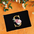 Make-up-Taschen für die Brautjungfer, Blumen-Alphabet-Druck, Kosmetikkoffer, Brautparty, Make-up-Tasche, Necessaries, Lady Tote, Geldbörse, Hochzeitsgeschenke