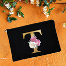 Make-up-Taschen für die Brautjungfer, Blumen-Alphabet-Druck, Kosmetikkoffer, Brautparty, Make-up-Tasche, Necessaries, Lady Tote, Geldbörse, Hochzeitsgeschenke