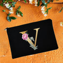 Make-up-Taschen für die Brautjungfer, Blumen-Alphabet-Druck, Kosmetikkoffer, Brautparty, Make-up-Tasche, Necessaries, Lady Tote, Geldbörse, Hochzeitsgeschenke