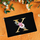 Make-up-Taschen für die Brautjungfer, Blumen-Alphabet-Druck, Kosmetikkoffer, Brautparty, Make-up-Tasche, Necessaries, Lady Tote, Geldbörse, Hochzeitsgeschenke