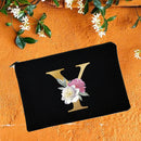 Make-up-Taschen für die Brautjungfer, Blumen-Alphabet-Druck, Kosmetikkoffer, Brautparty, Make-up-Tasche, Necessaries, Lady Tote, Geldbörse, Hochzeitsgeschenke