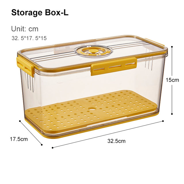 Kühlschrank-Aufbewahrungsbox Küchen-Aufbewahrungsbehälter PET-Kunststoff in Lebensmittelqualität, transparent, verdickte Zeitmessung, gefrorene Organizer-Box