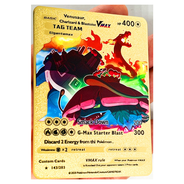 Pokemon 27 estilos nuevo Mewtwo GX MEGA tarjeta de Metal dorado Super juego colección Anime tarjetas juguetes para niños regalo de Navidad