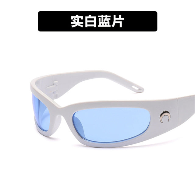 Gafas de sol rectangulares New Moon 2021 para mujer y hombre, gafas de sol Vintage para deportes de ciclismo al aire libre, estilo Hip Hop Punk, gafas de sol UV400 para mujer