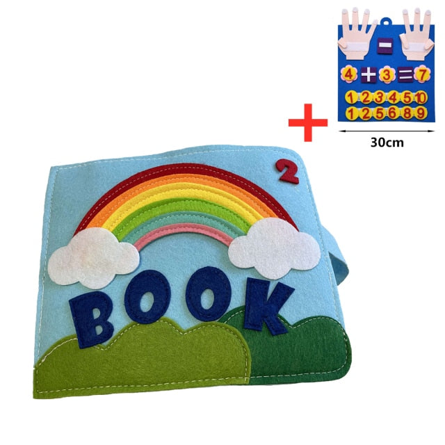 Lavable Montessori Baby Busy Board 3D Toddlers Story Cloth Book Aprendizaje temprano Educación Hábitos Conocimiento Desarrollo Juguetes
