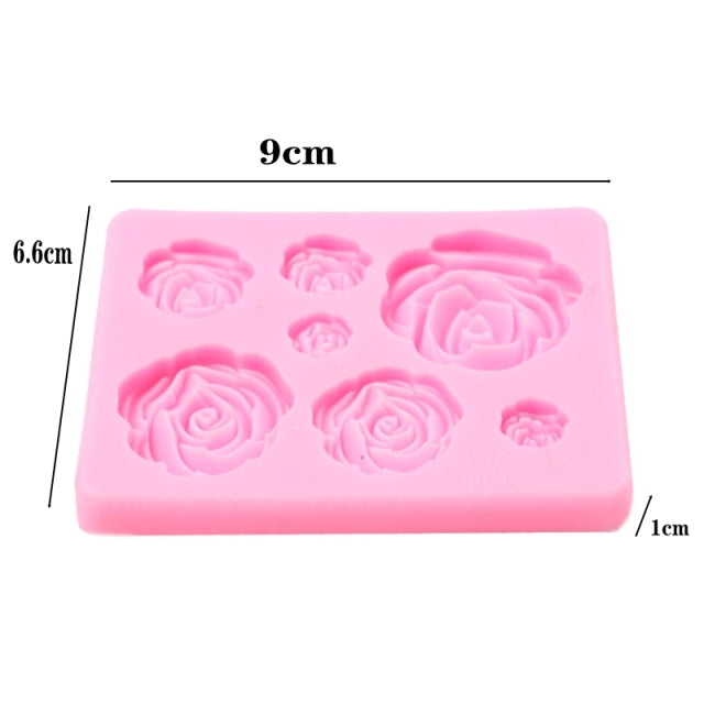 3D Diamond Love Heart Silicone Baking Mold DIY Butterfly Maple Leaf Bloom Rose Chocolate Fondant Cake Craft Decorating Tool