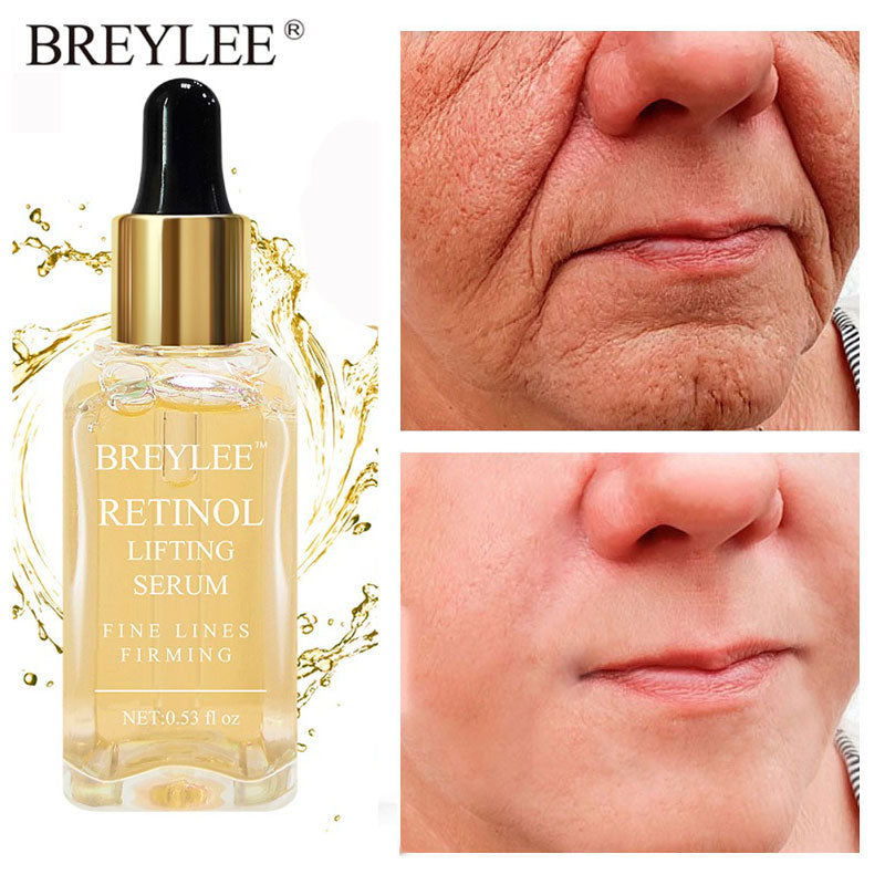 BREYLEE Retinol Lifting Serum Reafirmante Esencia de colágeno facial Elimina las arrugas Cuidado antienvejecimiento Desvanecimiento Reparación de líneas finas Apretar la piel