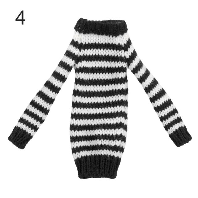 Vestido de suéter Multicolor de punto de alta calidad, opciones de ropa de muñeca, accesorios para muñeca de 11,5 pulgadas-12 pulgadas, juguete para niña