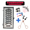 2 Paar natürliche magnetische 3D-Wimpern, mit 5 magnetischen Wimpern