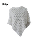 Echtes Kaninchenfell Gestrickter Naturpelz Poncho Weste Mode Wickelmantel Schal Dame Schal Naturpelz Hochzeit Großhandel Cape