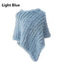 Echtes Kaninchenfell Gestrickter Naturpelz Poncho Weste Mode Wickelmantel Schal Dame Schal Naturpelz Hochzeit Großhandel Cape