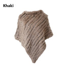 Echtes Kaninchenfell Gestrickter Naturpelz Poncho Weste Mode Wickelmantel Schal Dame Schal Naturpelz Hochzeit Großhandel Cape