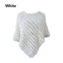 Echtes Kaninchenfell Gestrickter Naturpelz Poncho Weste Mode Wickelmantel Schal Dame Schal Naturpelz Hochzeit Großhandel Cape