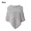 Echtes Kaninchenfell Gestrickter Naturpelz Poncho Weste Mode Wickelmantel Schal Dame Schal Naturpelz Hochzeit Großhandel Cape
