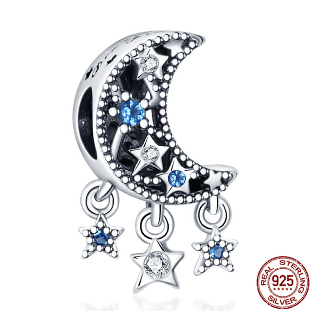 Plata charms of ley 925 plata Starry Sky Series Charm Safety Chain fit pandora 925 pulseras originales pulseira diy 2021 nuevo