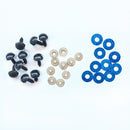 20 Stück 3D-Glitter-Plüsch-Plastik-Sicherheitsaugen für Spielzeug-Amigurumi-Puppen, die Augen für Puppen herstellen, mischen Tier 14/16/18/20/22 mm