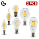 2 Stück E27 E14 Retro Edison LED Glühlampe Lampe AC220V Glühbirne C35 G45 A60 ST64 G80 G95 G125 Glasbirne Vintage Kerzenlicht