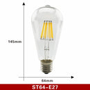 2 Stück E27 E14 Retro Edison LED Glühlampe Lampe AC220V Glühbirne C35 G45 A60 ST64 G80 G95 G125 Glasbirne Vintage Kerzenlicht