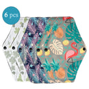 Wiederverwendbare Menstruationseinlagen 6 Stück Frauen Waschbare Damenbinde Pad Baumwolle Bambuskohle Gesundheit Waschbare Menstruationseinlage