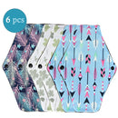 Wiederverwendbare Menstruationseinlagen 6 Stück Frauen Waschbare Damenbinde Pad Baumwolle Bambuskohle Gesundheit Waschbare Menstruationseinlage