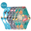 Wiederverwendbare Menstruationseinlagen 6 Stück Frauen Waschbare Damenbinde Pad Baumwolle Bambuskohle Gesundheit Waschbare Menstruationseinlage