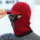 Korallen-Fleece-Winter-Frauen-Strickmützen fügen Pelz-warme Winter-Mützen für Frauen mit Reißverschluss hinzu Halten Gesicht wärmer Balaclava-Pompons-Kappe